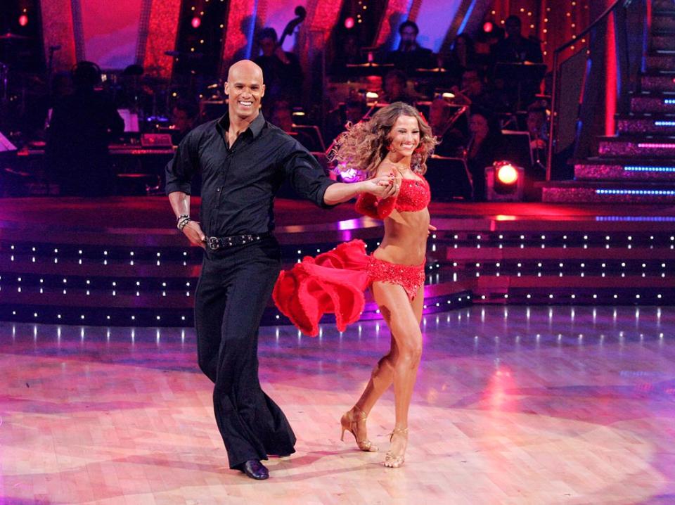 Jason Taylor and Edyta Sliwinska perform a dance on the sixth season of Dancing with the Stars.