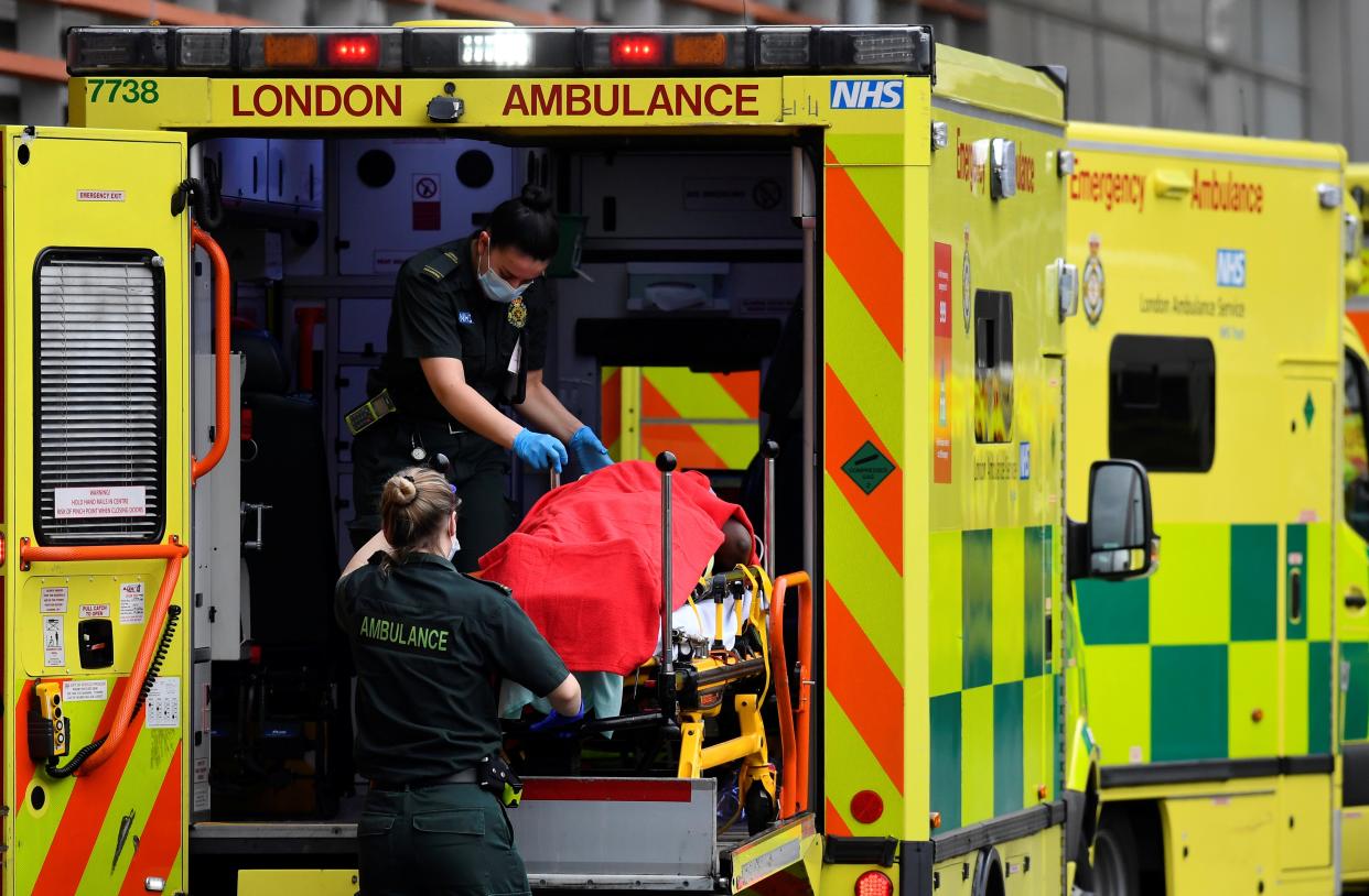 <p>Just over half of the 3,800 frontline staff at London Ambulance Service (LAS) have been vaccinated but 20 per cent have yet to book a jab and more than 50 have refused.</p> (REUTERS)