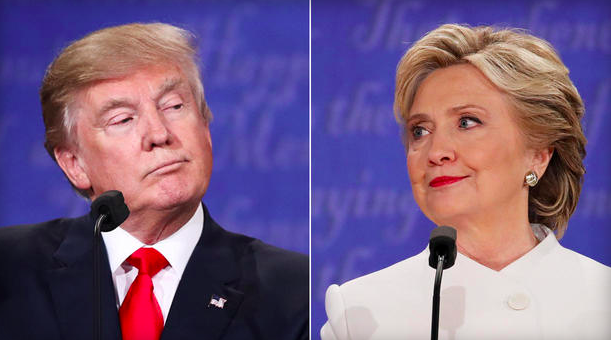 Trump and Clinton took shots at each other in jest during the dinner. Photos: AP