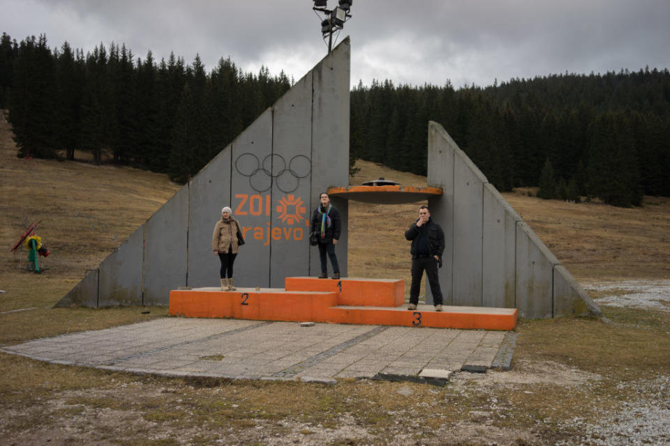 The run-down podium, which became an execution site