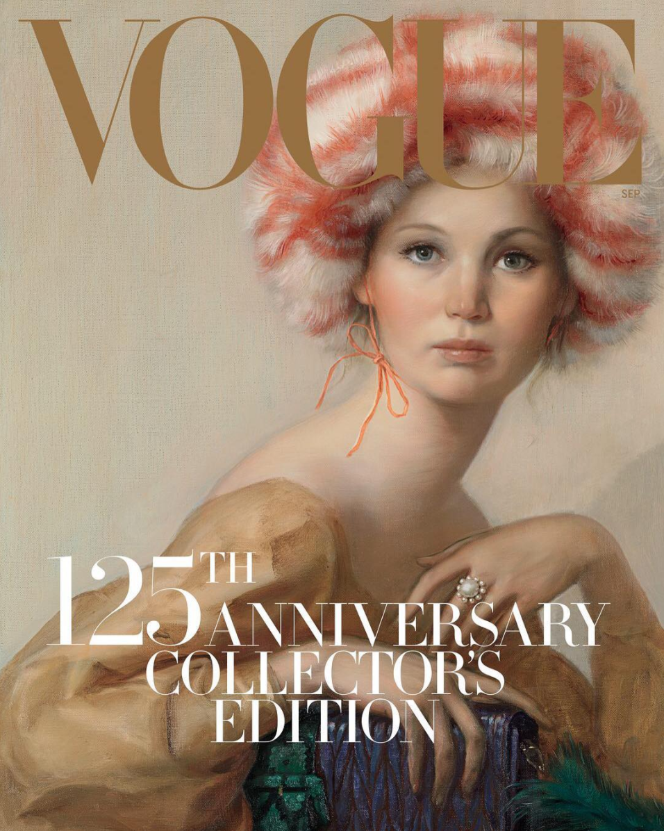 Jennifer Lawrence was painted by artist John Currin for Vogue’s 2017 September issue [Photo: Instagram/voguemagazine]