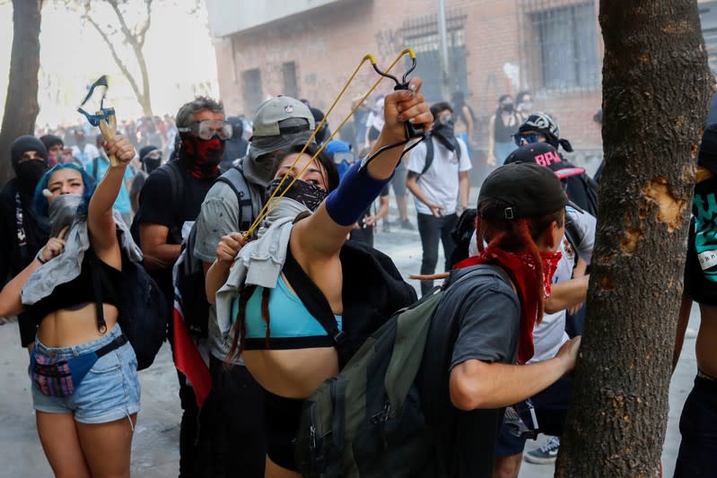 Protests against Chile's government in Santiago