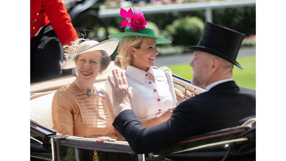 Princess Anne, Princess Royal, Zara Tindall and Mike Tindall attend Royal Ascot at Ascot Racecourse