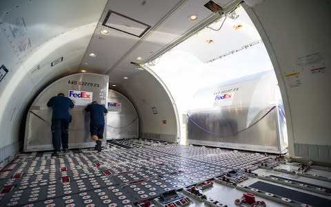 Cargo airlines are stripped of seats and ready for freight - Credit: Fedex