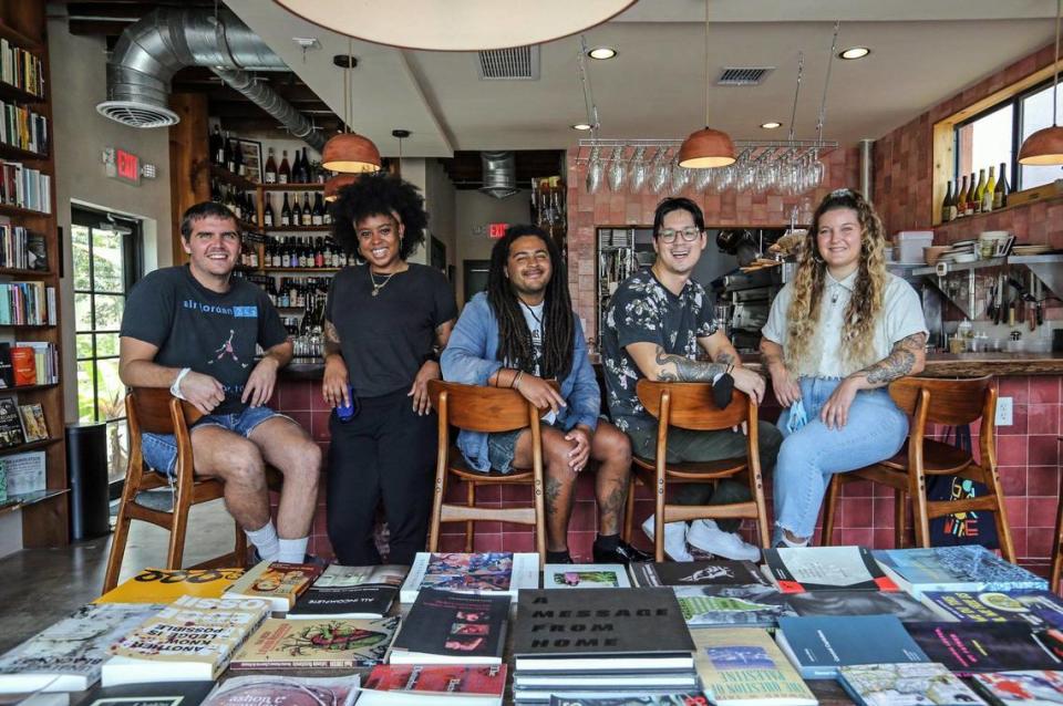 The original founders of Paradis Books & Bread: Brian Wright, Bianca Sanon, Sef Chesson, Ben Yen and Audrey Wright.