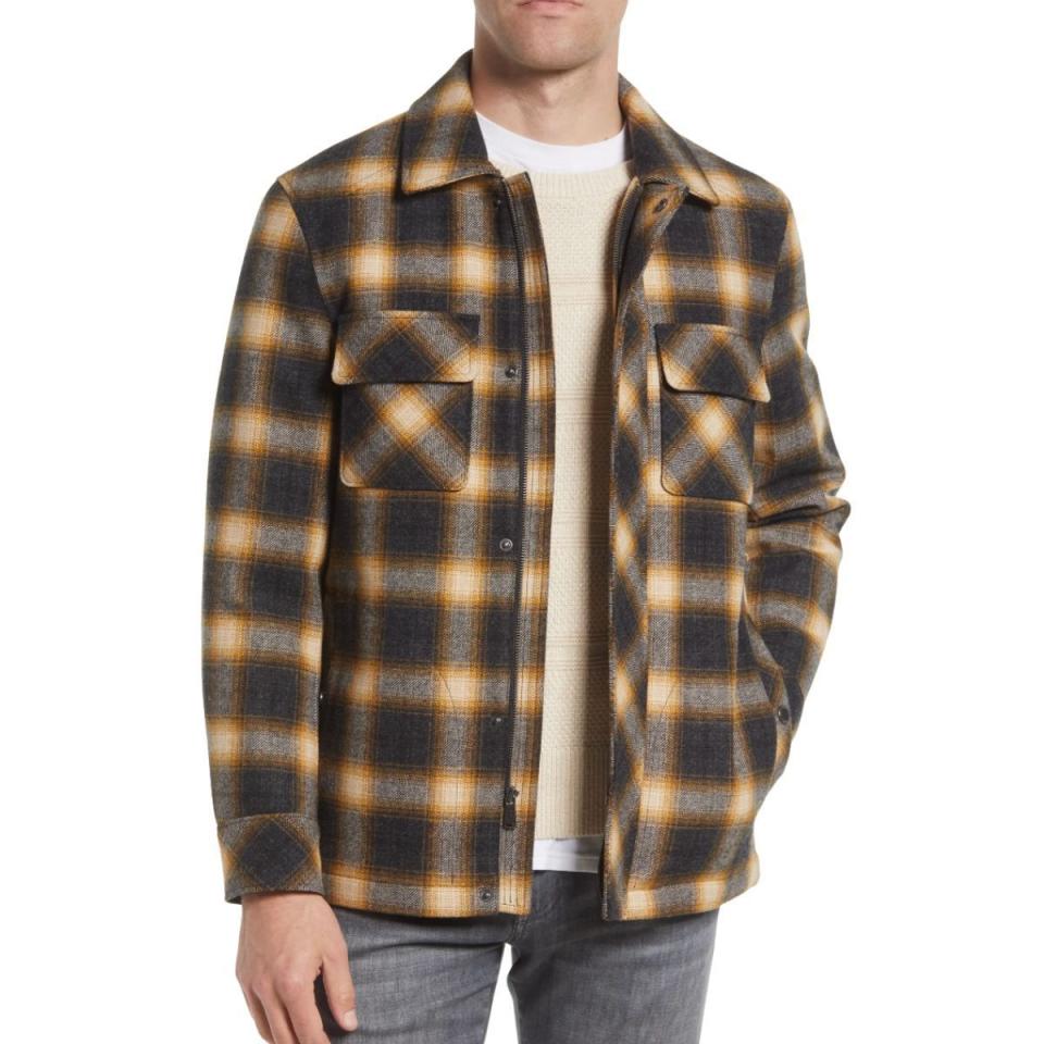 Boulder Plaid Wool Blend Shirt Jacket