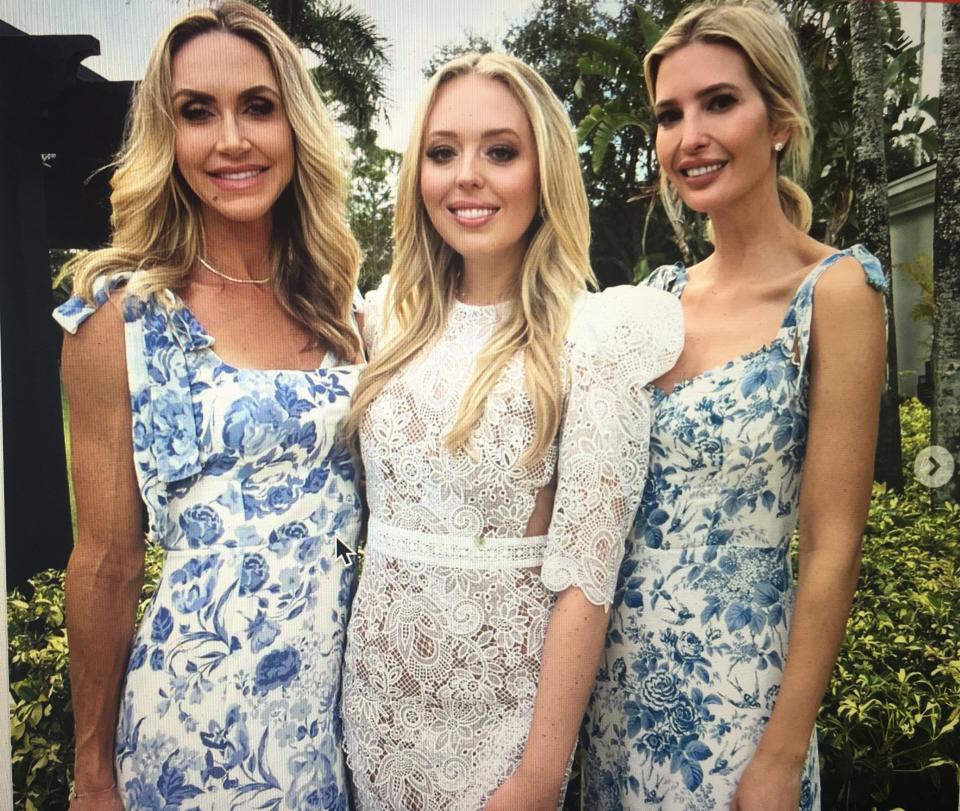 Bride-to-be Tiffany Trump is flanked by Lara Trump and Ivanka Trump