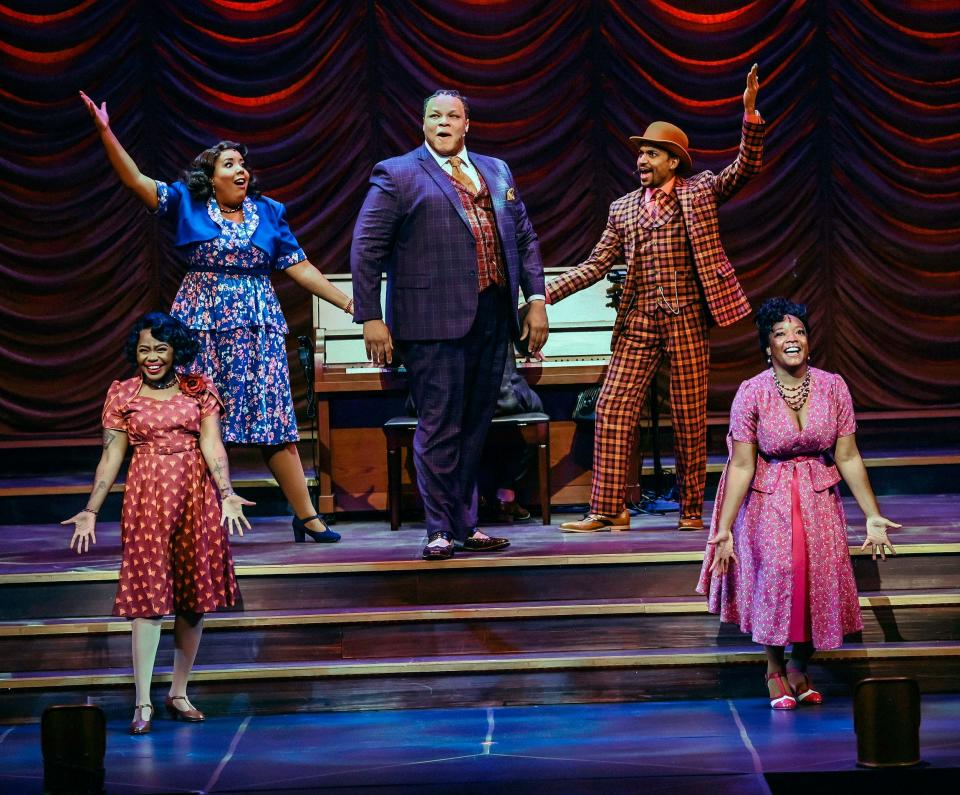 From left, the cast of Lyric Theatre's production of "Ain't Misbehavin'" is Paris Bennett, Melrose Johnson, Will Mann, Diva LaMarr and Ashley Tamar Davis.