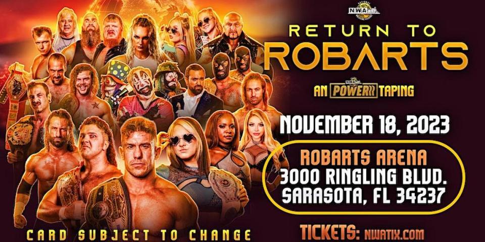 NWA returns to the historic Robarts Arena in Sarasota on Saturday, Nov. 18 for “NWA Powerrr” tapings.