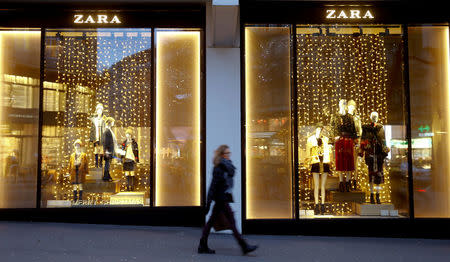 FILE PHOTO: A Zara window display on Bahnhofstrasse in Zurich, Switzerland November 27, 2017. REUTERS/Arnd Wiegmann/File Photo