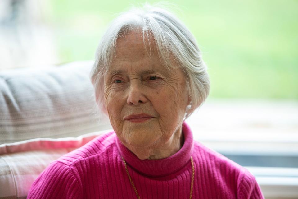 Diane Engel, 88, has lived at at Brookdale Cushing Park senior living residence in Framingham for the past five years, April 18, 2024.