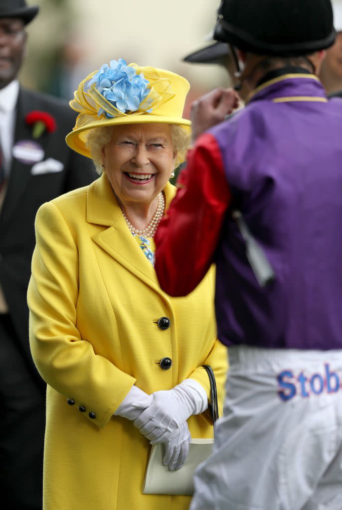 <p>Here's the Queen meeting James Doyle, the jockey of her horse Fabricate, which ran on day one of Royal Ascot.</p>