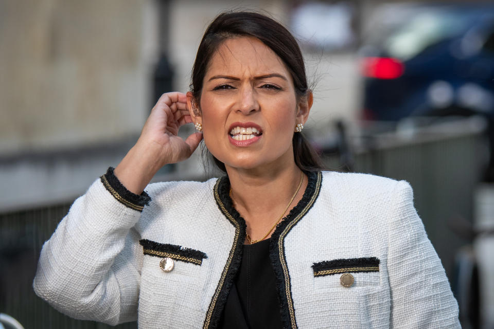 LONDON, UNITED KINGDOM - JUNE 28, 2020: Home Secretary Priti Patel at the BBC before appearing on the Andrew Marr Show. London, Great Britain, 28 Jun 2020 David Nash / Barcroft Media- PHOTOGRAPH BY David Nash / Barcroft Studios / Future Publishing (Photo credit should read David Nash/Barcroft Media via Getty Images)