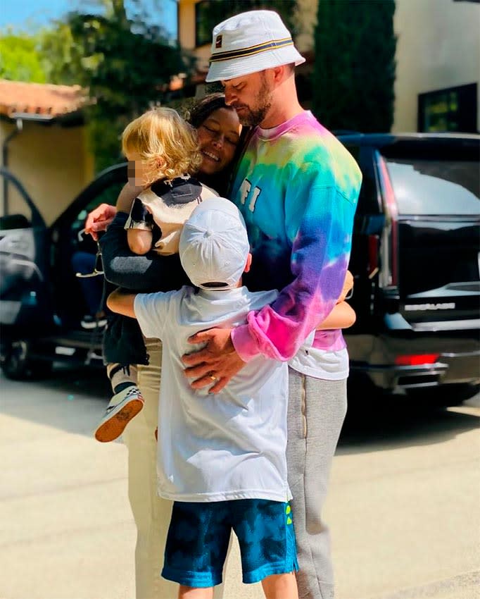 Jessica Biel u Justin Timberlake con sus dos hijos