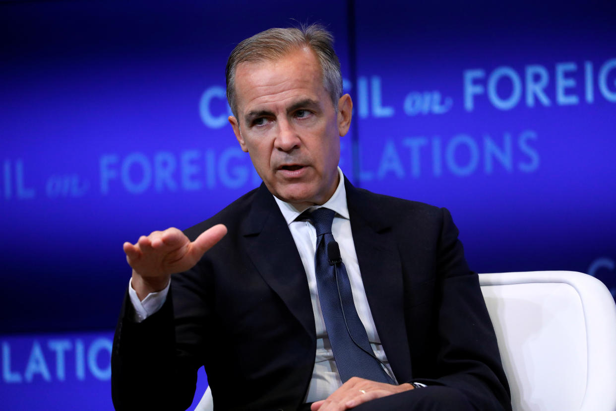 Mark Carney, Governor of the Bank of England (BOE) speaks at the Council on Foreign Relations in New York, U.S., September 10, 2019. REUTERS/Mike Segar