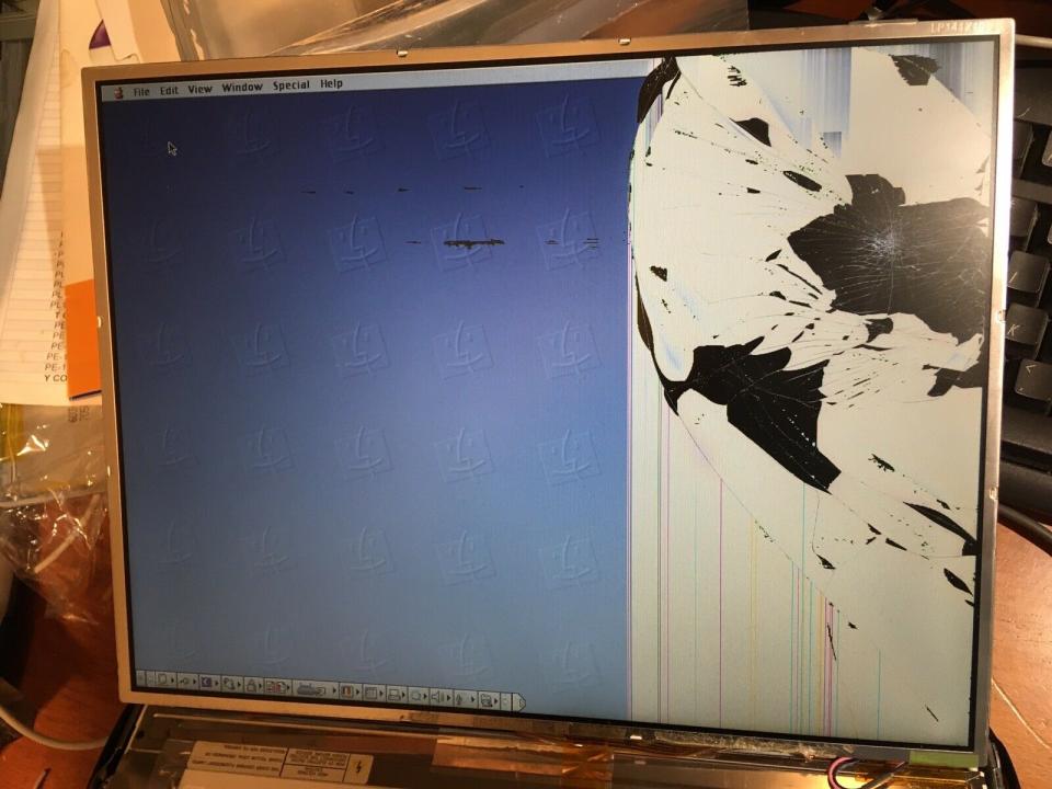 The man's LCD screen was completely damaged after it was delivered. Source: Facebook