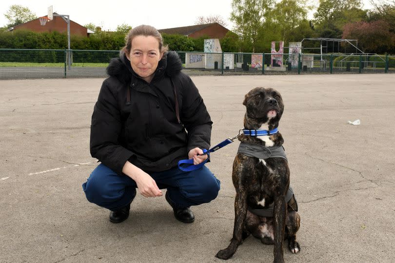 Kim Woodsford with Buster