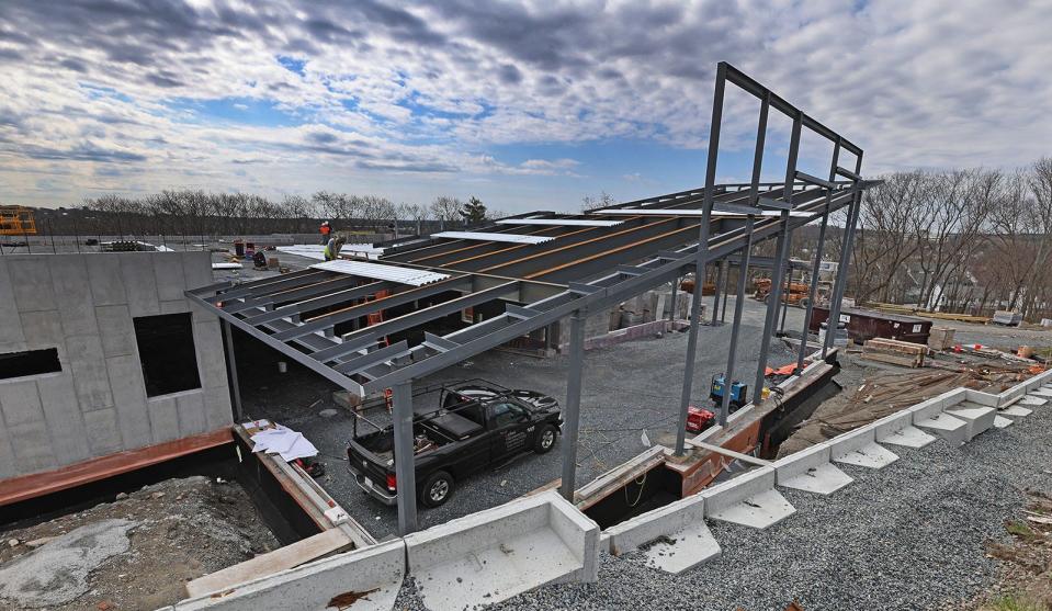 The new Quincy Animal Shelter under construction off Quarry Street, near the city's dog park, on Monday April 15, 2024.