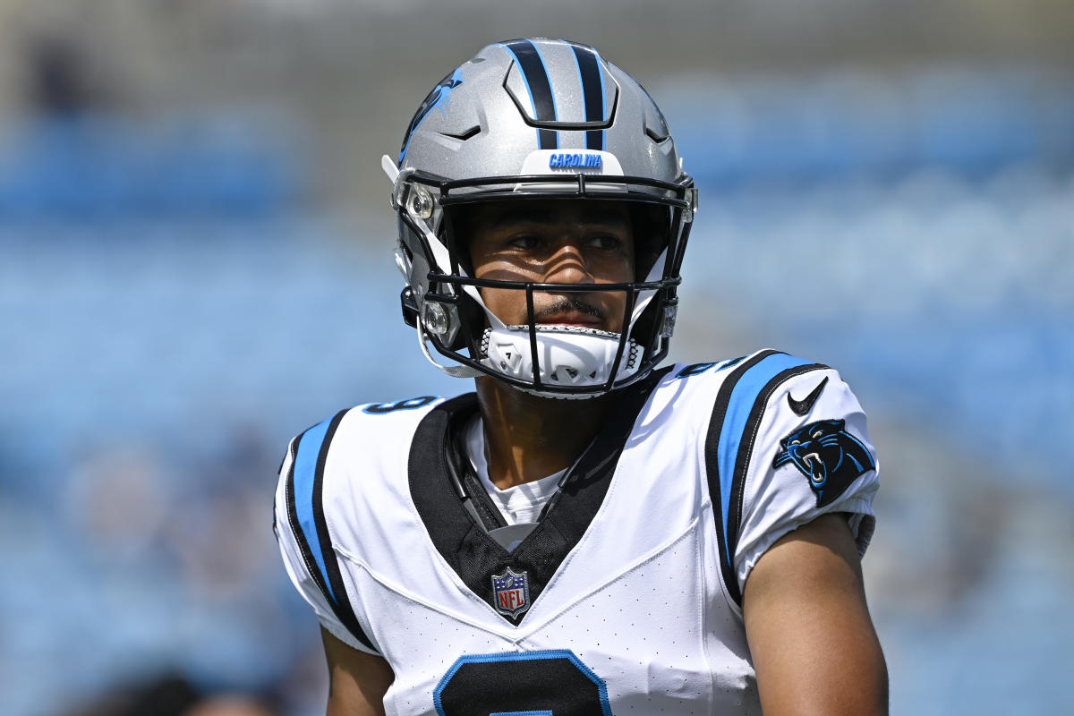 DJ Johnson of the Carolina Panthers looks on during the second News  Photo - Getty Images