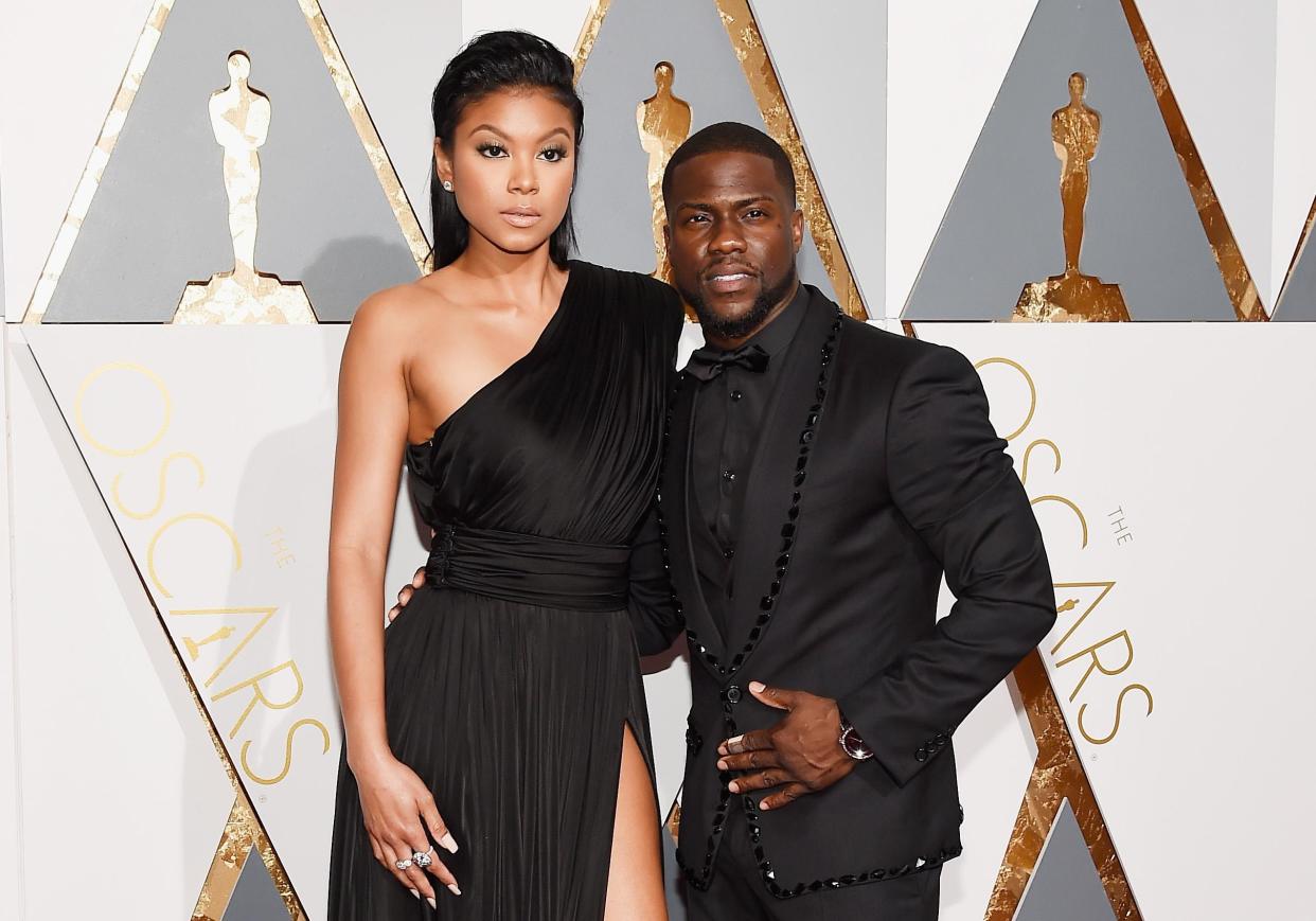 Kevin Hart with his wife Eniko Parrish at the 88th Academy Awards in Hollywood, California, 2016: Getty Images