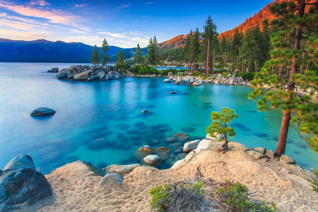 landscape and clear waters at Sand Harbor, Lake Tahoe, California