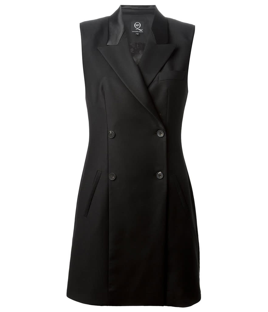 <p>McQ Alexander McQueen Tuxedo Dress, $602, <a rel="nofollow noopener" href="http://www.farfetch.com/shopping/women/mcq-alexander-mcqueen-tuxedo-dress-item-10885176.aspx?storeid=9462&ffref=lp_14_1_" target="_blank" data-ylk="slk:farfetch.com;elm:context_link;itc:0;sec:content-canvas" class="link ">farfetch.com</a></p>