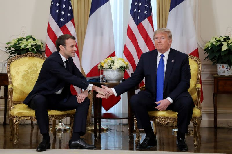 El presidente de Estados Unidos, Donald Trump, y el presidente francés Emmanuel Macron en Londres