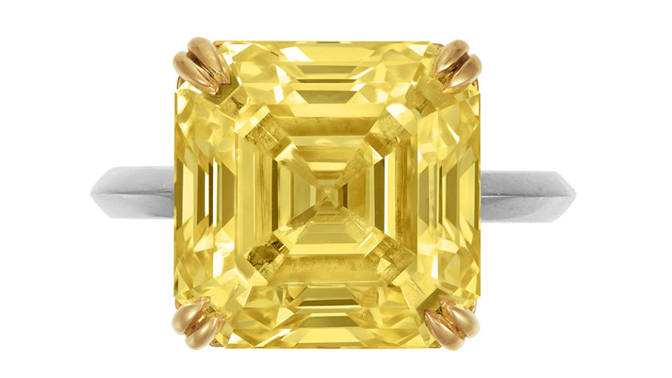 The vivid yellow diamond ring. - Credit: Christie's