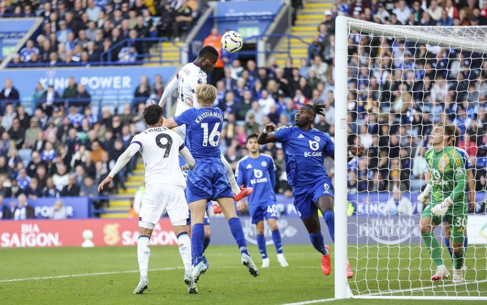 Dango Ouattara sees his second half header come off the bar