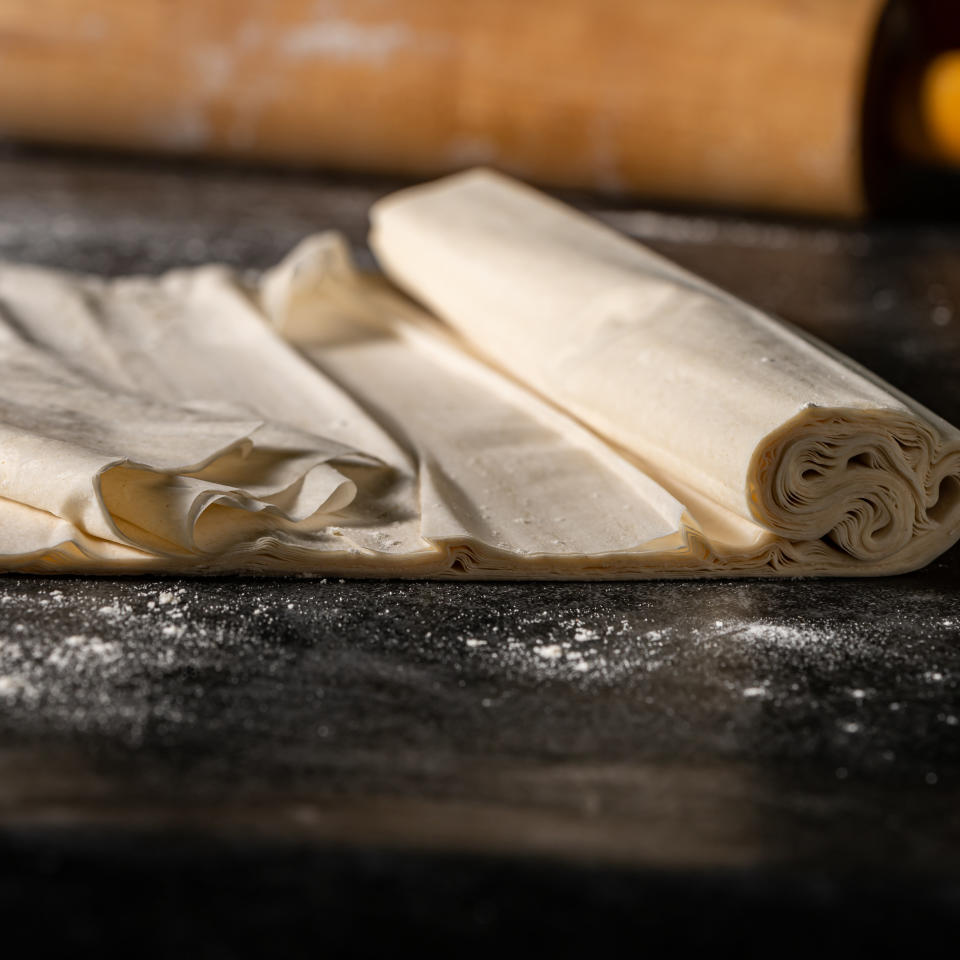rolled up phyllo dough