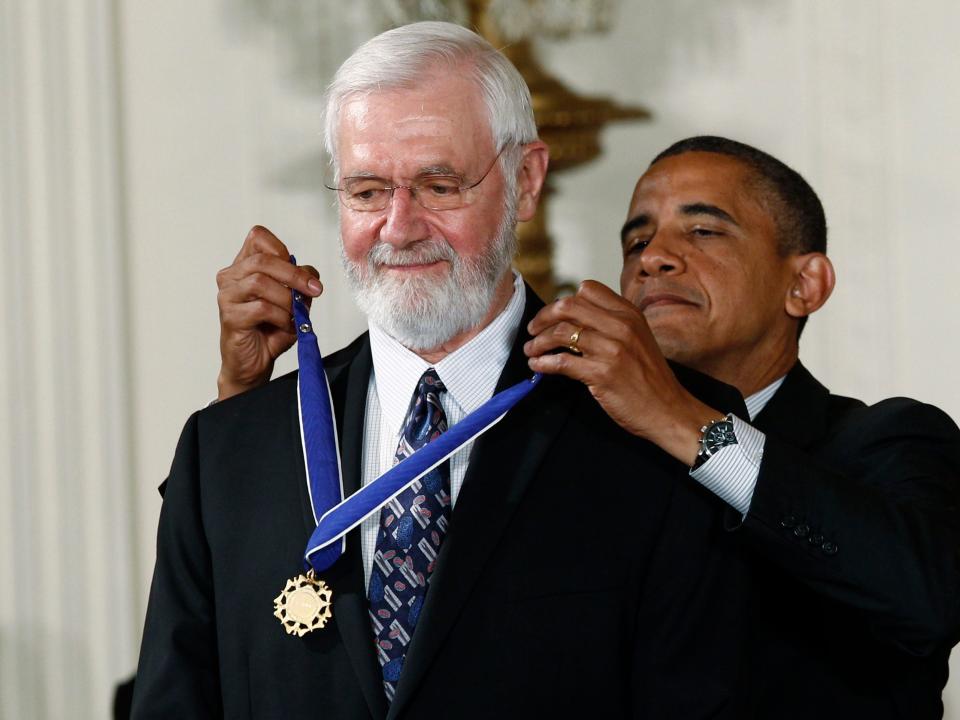 William Foege is awarded the Presidential Medal of Freedom by former president Barack Obama