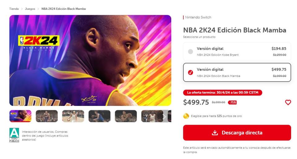 NBA 2K24 está muy barato en la eShop del Nintendo Switch