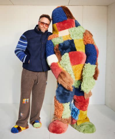 <p>Sam Nixon</p> Seth Rogen poses for the campaign for The Elder Statesman and UGG's new collab