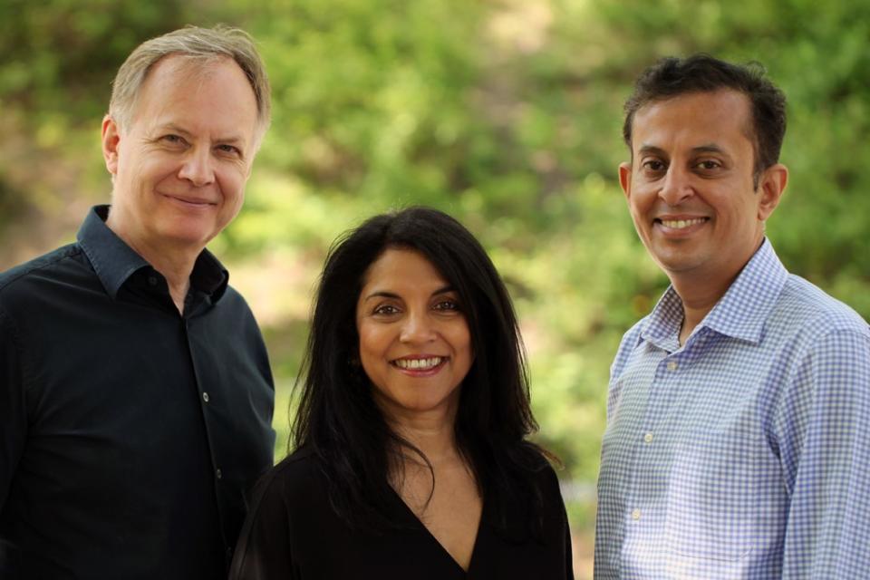 Hardskills co-founders (l-r) Anthony Hayward, Shoba Purushothaman, and Krish Menon.