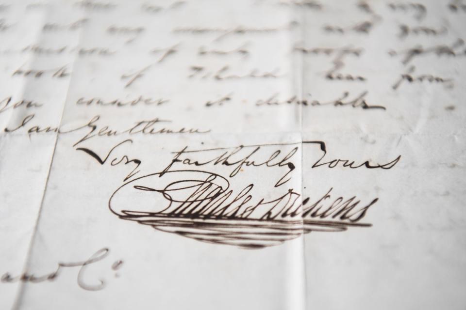 A letter written by Charles Dickens (Kirsty O’Connor/PA) (PA Archive)