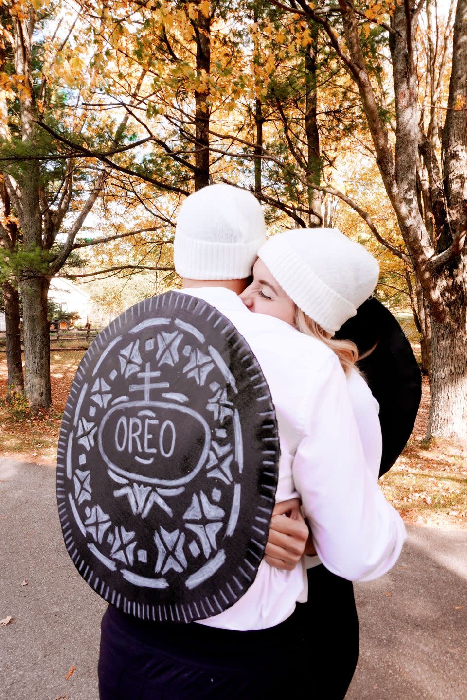 <p>Here’s an excuse to hug all Halloween night—each of you can be one half of an Oreo! The white hats and long-sleeved shirts will keep you warm too. </p><p><strong>Get the tutorial at <a href="https://www.legalleeblonde.com/2019/10/diy-halloween-costume-ideas-for-couples.html" rel="nofollow noopener" target="_blank" data-ylk="slk:LegalLee Blonde" class="link ">LegalLee Blonde</a>.</strong> </p>
