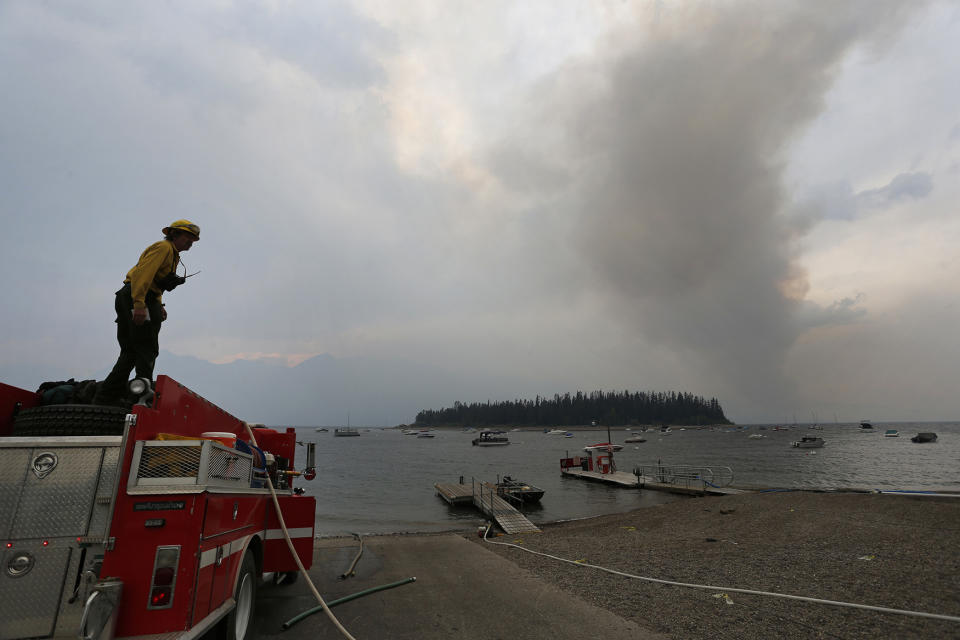 Wildfires burn in Grand Teton National Park