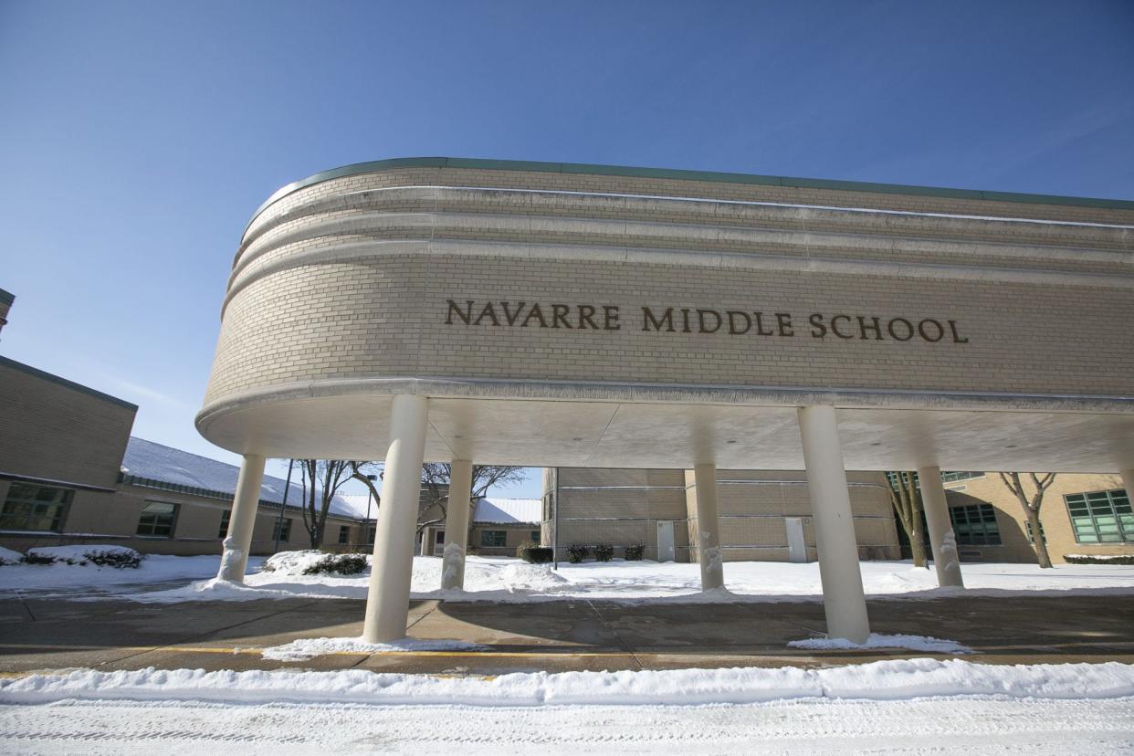 South Bend police responded to a large fight at Navarre Middle School on Thursday, March 9, 2023.