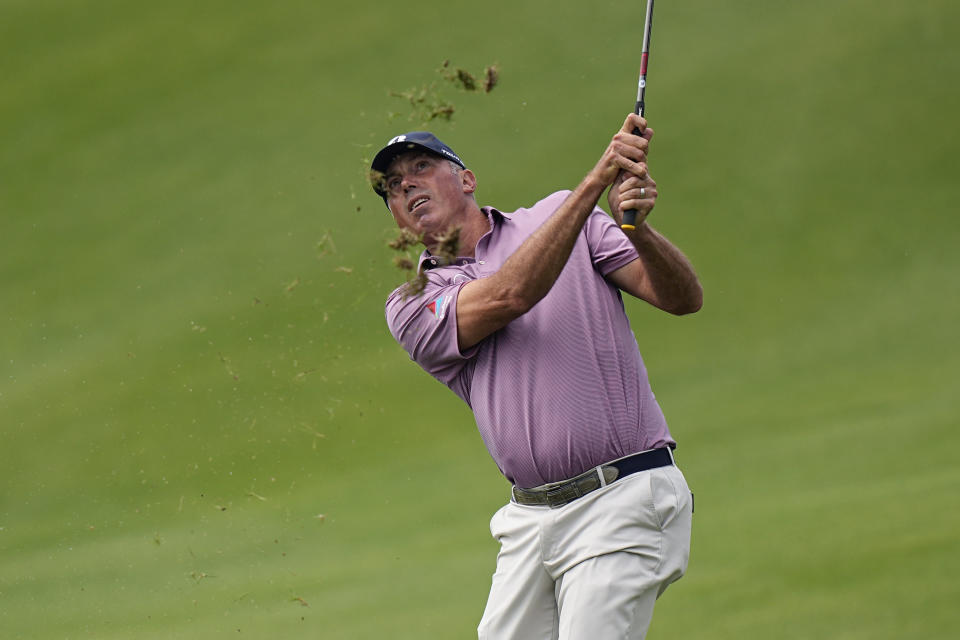 Matt Kuchar hits from the fairway on the sixth hole during the third round of the Dell Technologies Match Play Championship golf tournament in Austin, Texas, Friday, March 24, 2023. (AP Photo/Eric Gay)