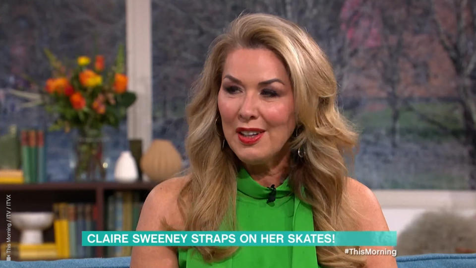 Claire Sweeney appeared on This Morning. (ITV screengrab)