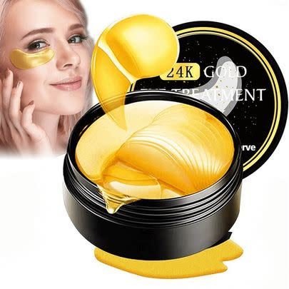 A set of 24K gold, collagen-packed under-eye masks (43% off list price)