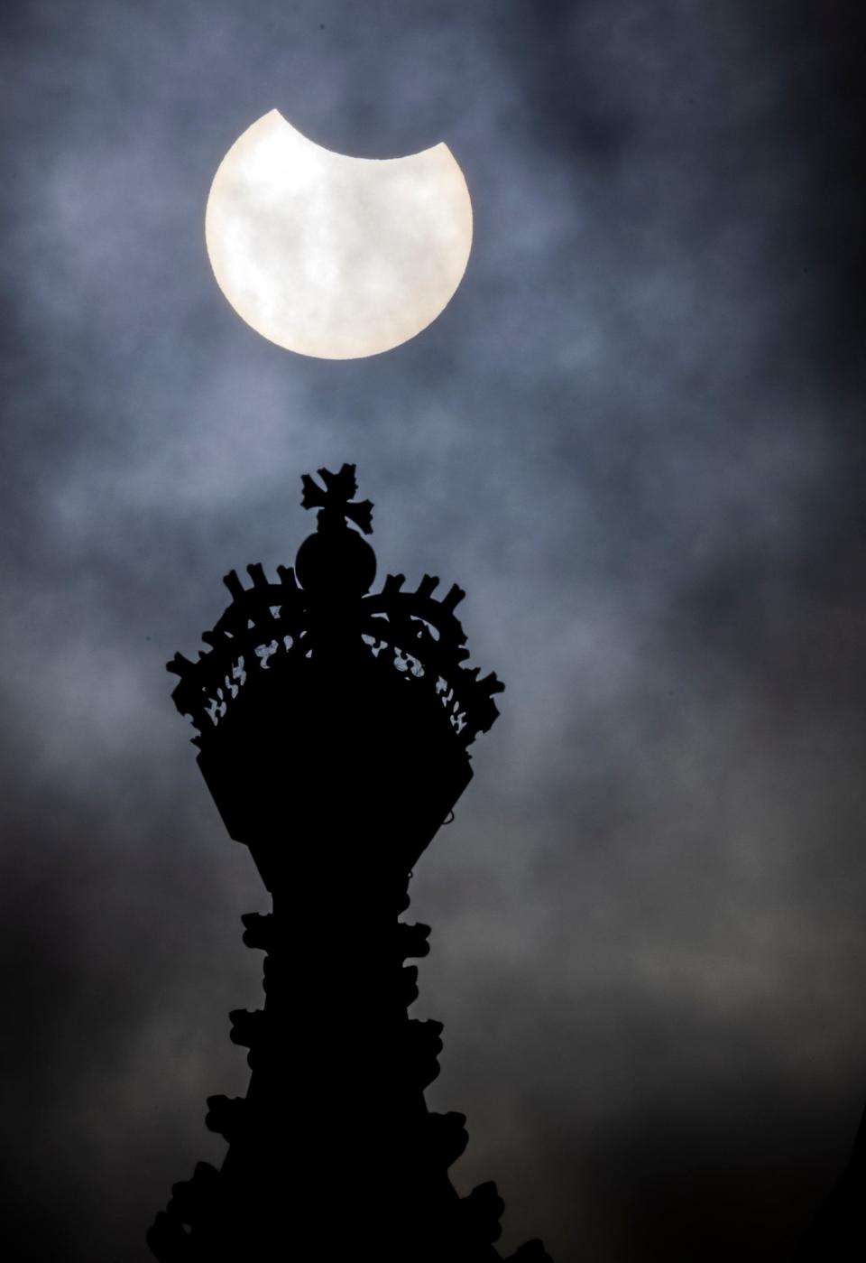 The partial eclipse  over the Houses of Parliament (Getty Images)