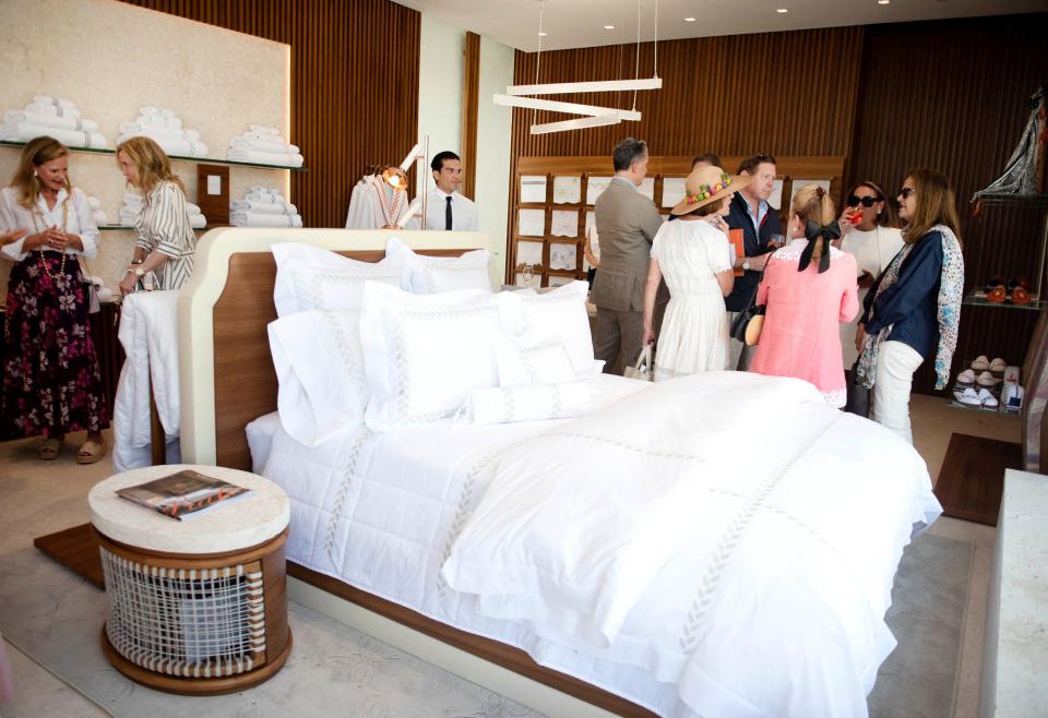 Dozens of shoppers attended the grand opening for House of Pratesi March 14 in Palm Beach. The century-old Italian luxury brand crafts fine linens for bedding, bath, and the dining table.