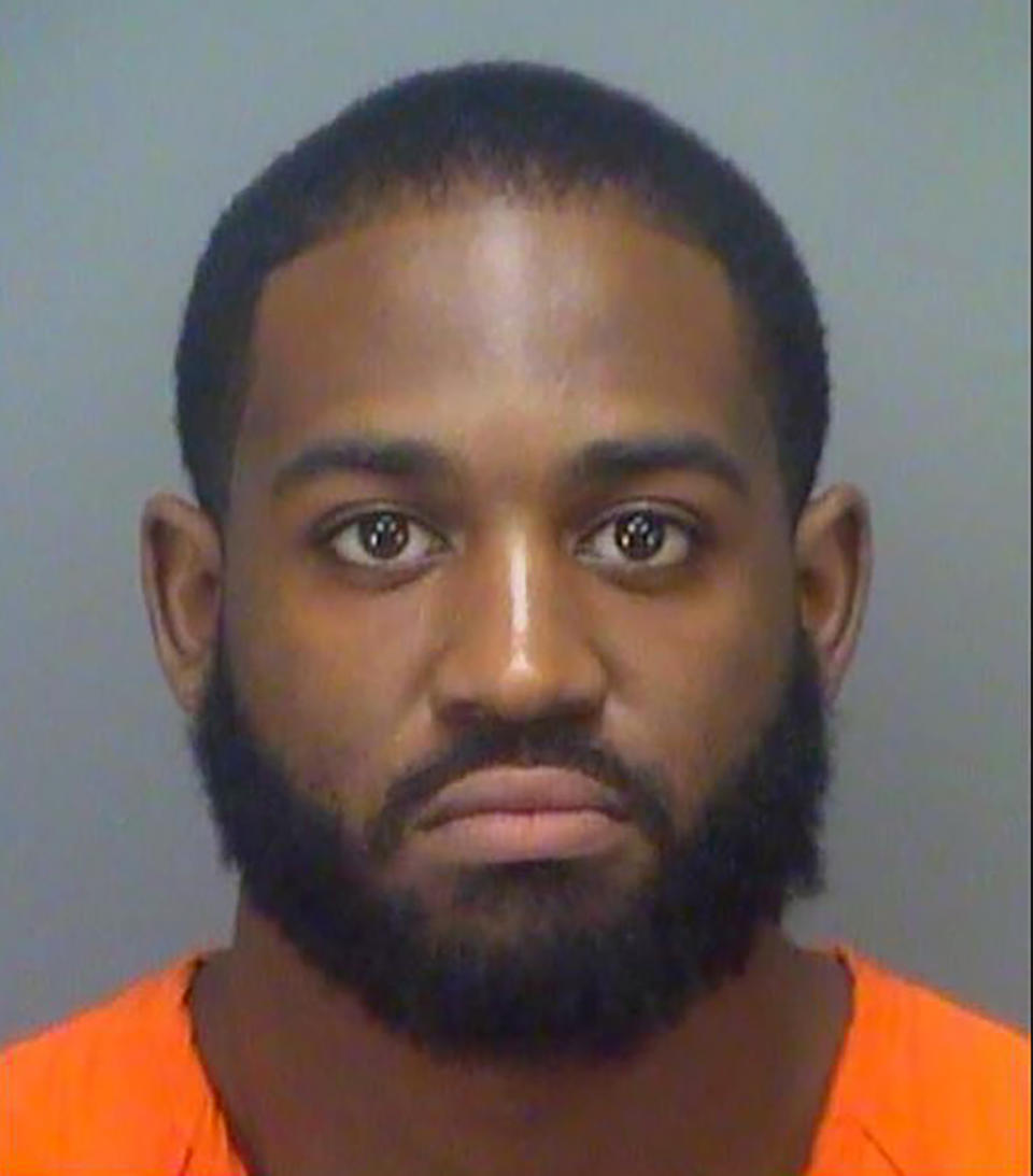 This undated booking photo provided by Pinellas County (Florida) Sheriff’s Office shows Keondre Quamar Fields. Fields and Donterio Rashad Fowler were arrested on murder charges in the 2016 shooting death of a college student. Pinellas County jail records show that the pair were being held without bail Tuesday, July 27, 2021, following their arrests. (Pinellas County Sheriff’s Office via AP)