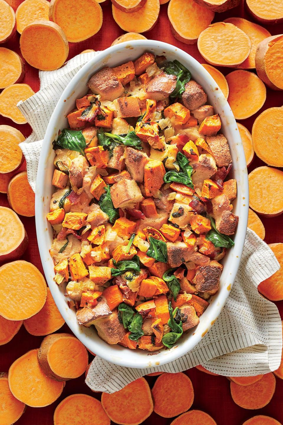 Savory Sweet Potato Bread Pudding