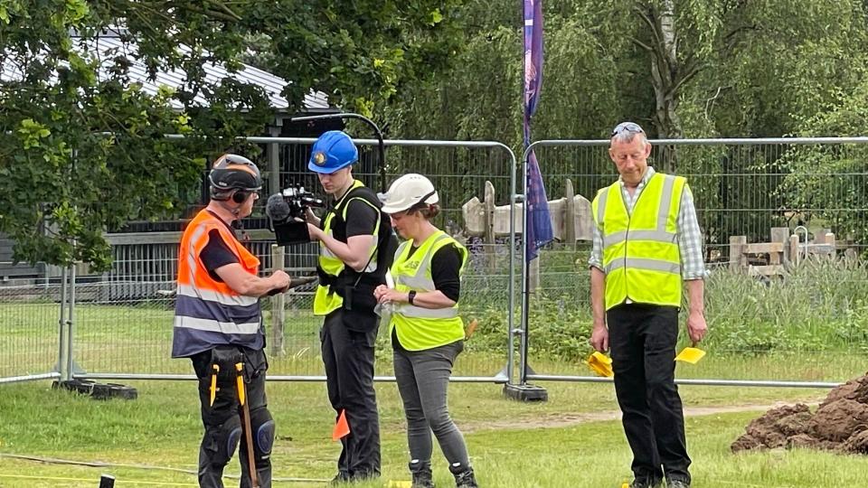 The Time Team crew filming the beginnings of the project