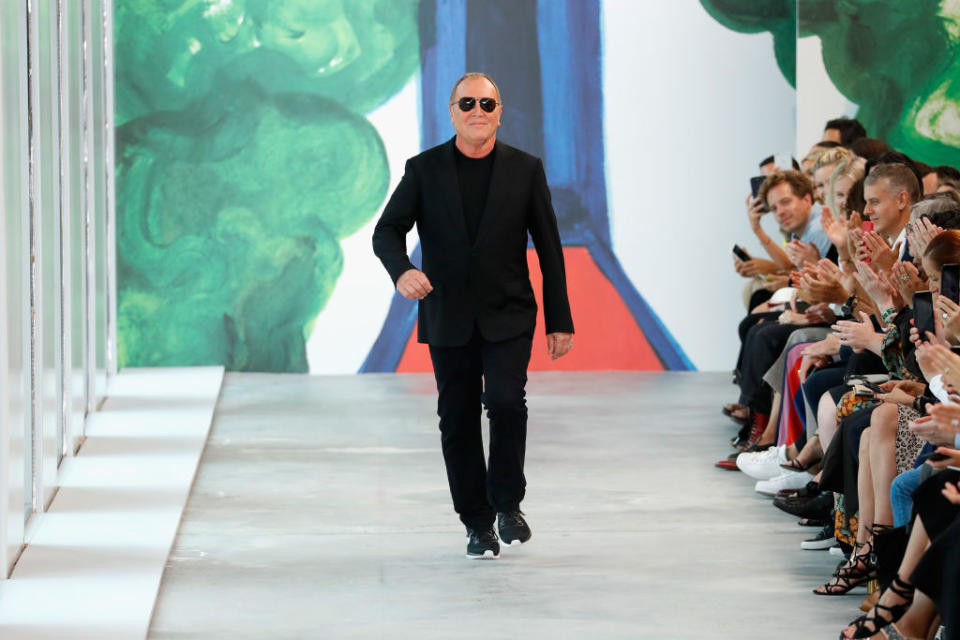 Fashion designer Michael Kors at the end of his Spring 2019 Runway Show during NYFW on Sept. 12. (Photo: Getty Images)