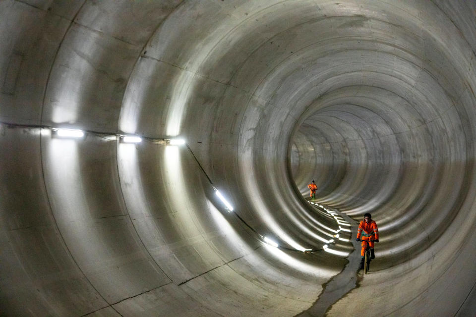 The tunnel is between 40 to 50 metres underground, making it twice as deep as the deepest tube lines in London. (SWNS)