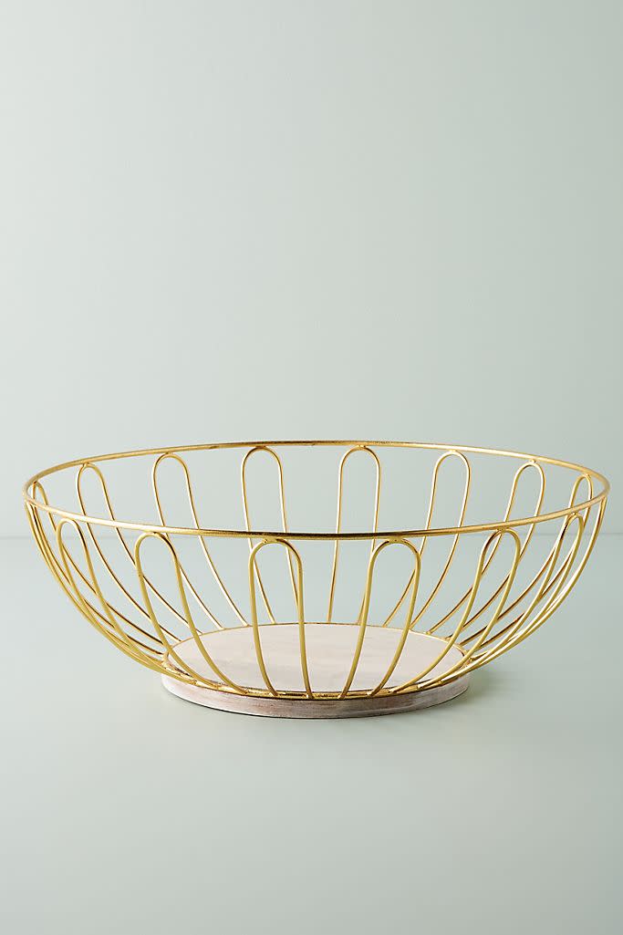 Gold Wire Fruit Basket