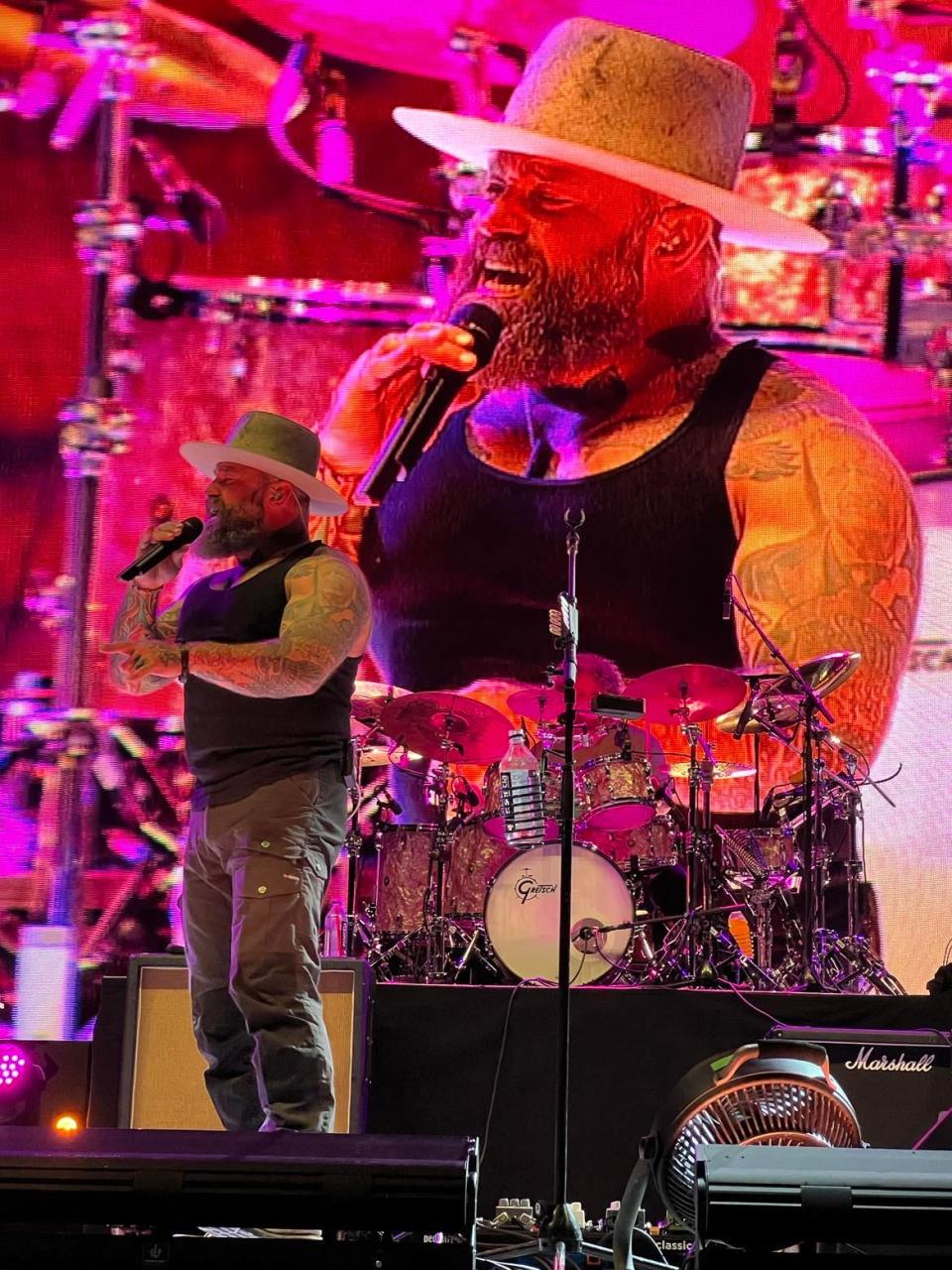 Zac Brown sings during the Concert for Legends on Saturday night at Tom Benson Hall of Fame Stadium in Canton. The Zac Brown Band headlined the show.